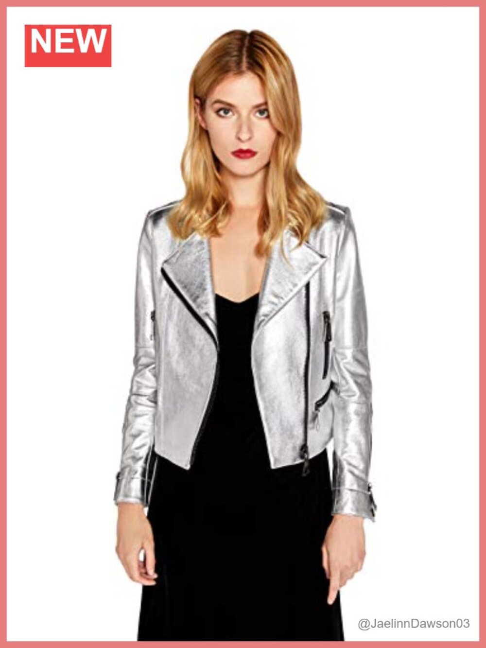 Genuine Lambskin Leather Moto Biker Jacket Belt Women's